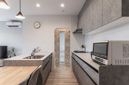 ゆとりのあるキッチンスペース